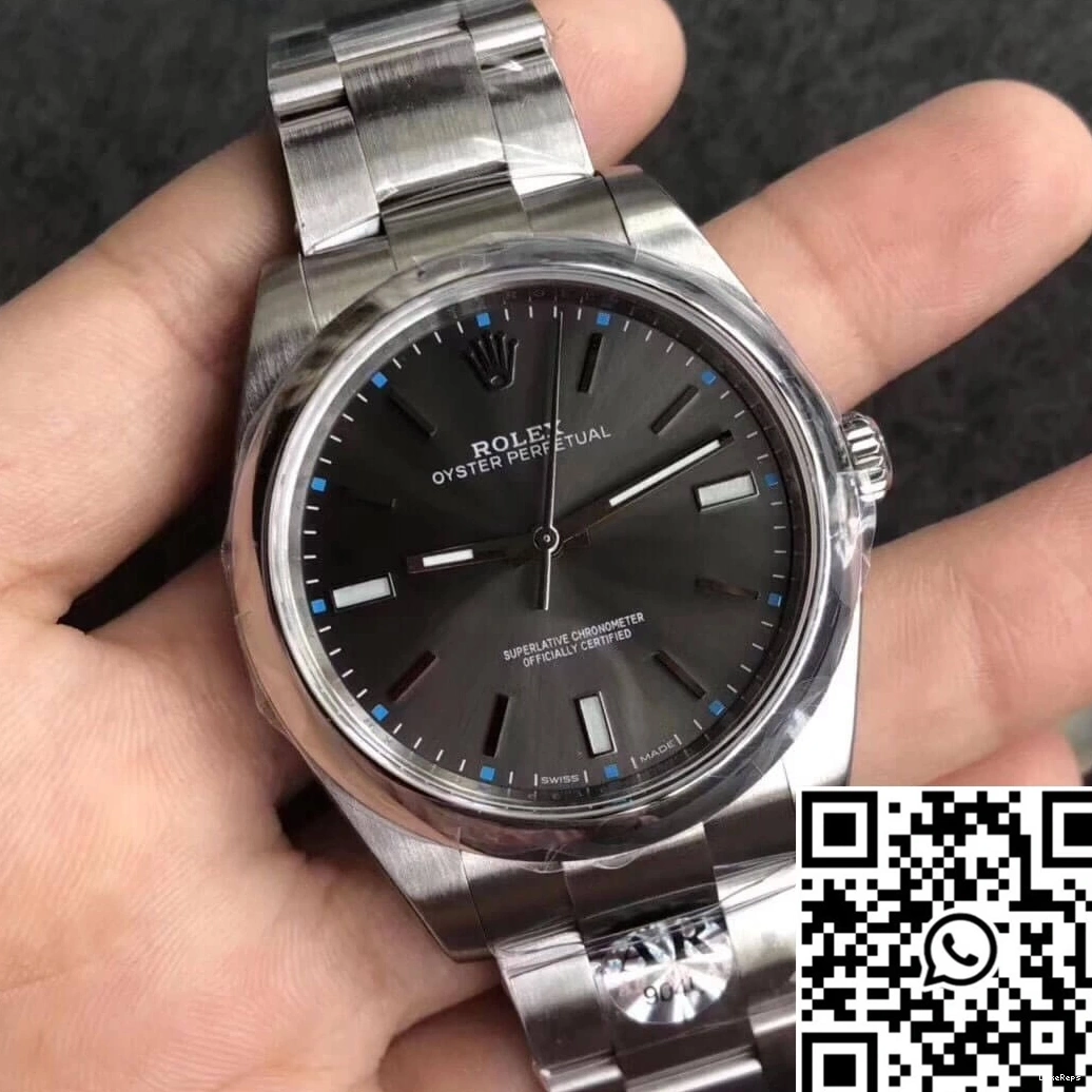 Grey 39MM 114300 Oyster Rolex Dial Factory Perpetual AR 0905